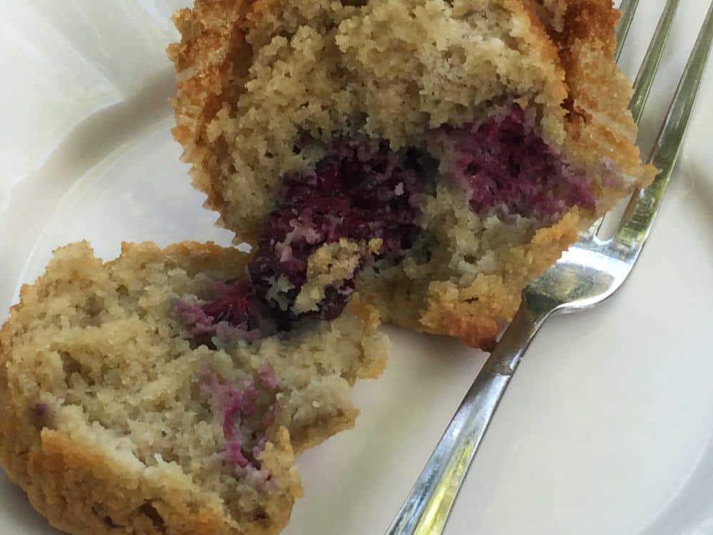 Banana-Blackberry Almond Flour Muffins