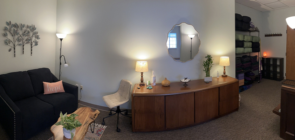 Updated office space reception area